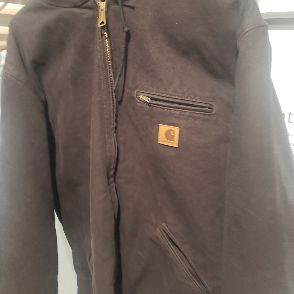 Mens Size Large black Carhartt jacket, sherpa lined